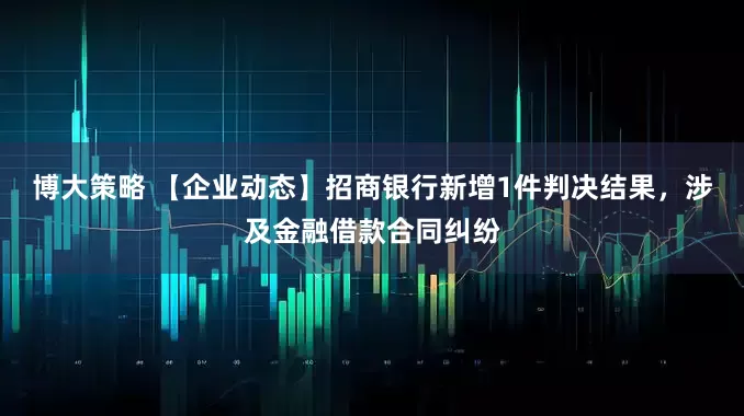 博大策略 【企业动态】招商银行新增1件判决结果，涉及金融借款合同纠纷