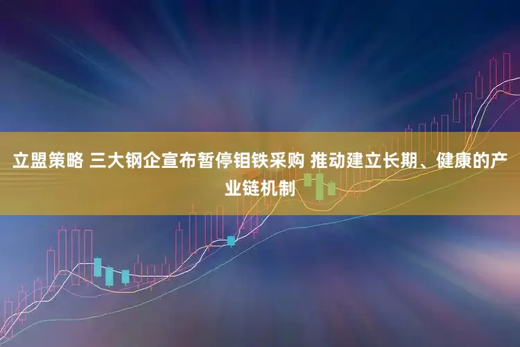立盟策略 三大钢企宣布暂停钼铁采购 推动建立长期、健康的产业链机制