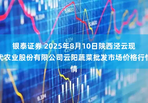 银泰证券 2025年8月10日陕西泾云现代农业股份有限公司云阳蔬菜批发市场价格行情